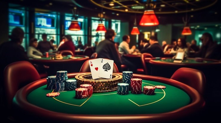 Studio live dealer Evolution Gaming dengan multi-kamera profesional dan dealer berpengalaman